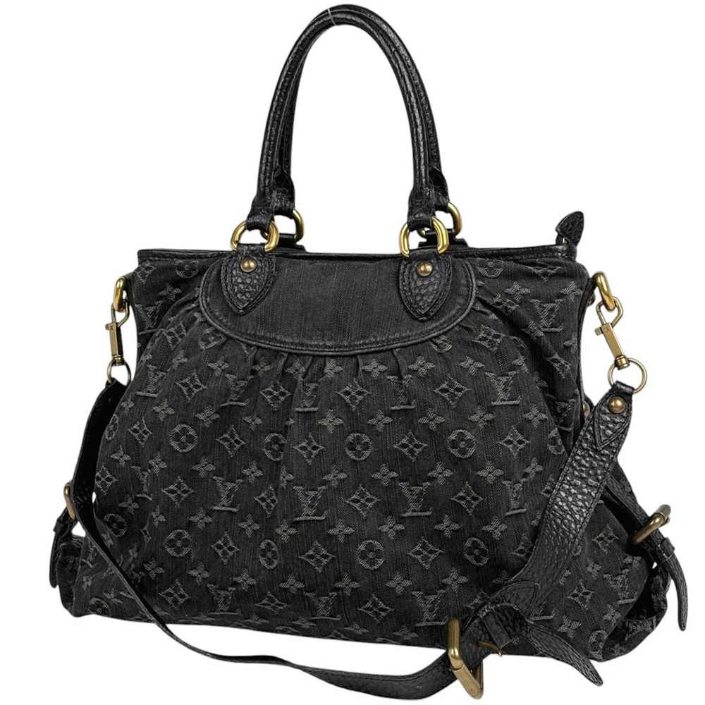 Louis Vuitton Neo Cabby Shoulder Bag Handbag Monogram Denim Noir Black